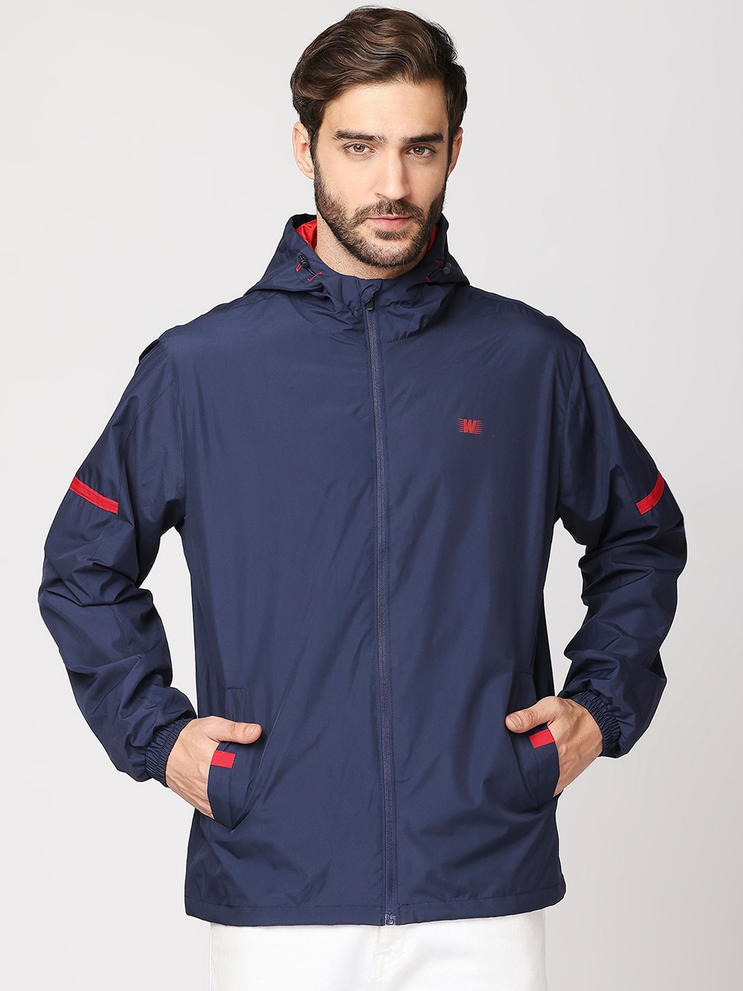 

Zeel Men Navy Blue Windcheater Sporty Jacket