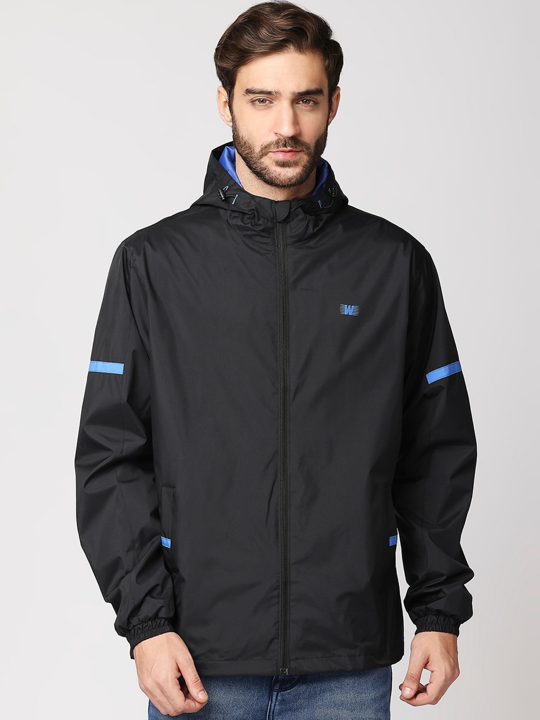 

Zeel Men Black Windcheater Sporty Jacket