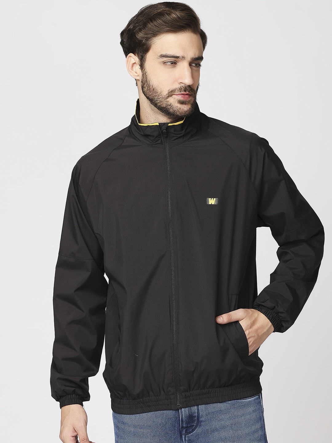 

Zeel Men Black Solid Windcheater Jacket