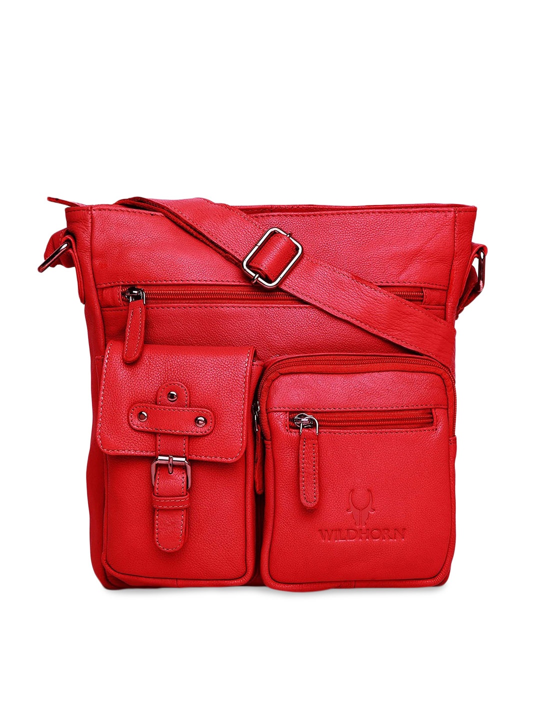 

WildHorn Women Red Leather Structured Sling Bag