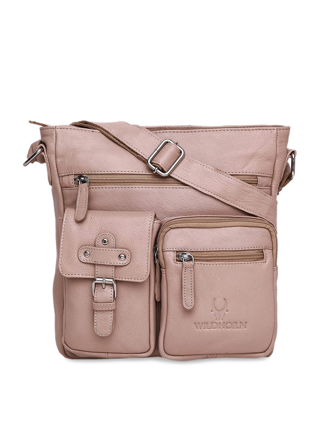 

WildHorn Women Pink Leather Structured Sling Bag
