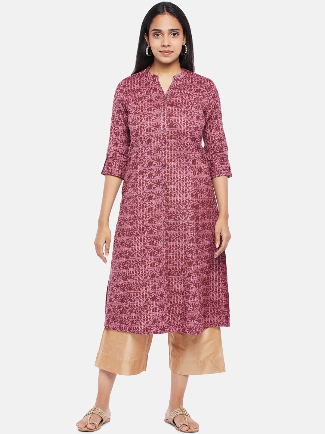 RANGMANCH BY PANTALOONS Women Red & Maroon Printed Kurta