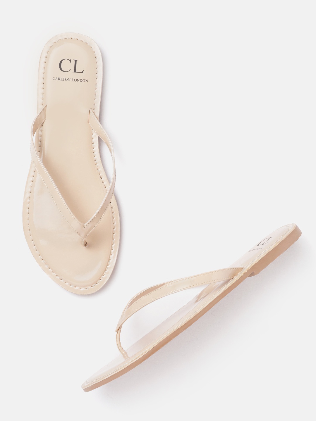 

Carlton London Women Nude-Coloured Solid Open Toe Flats