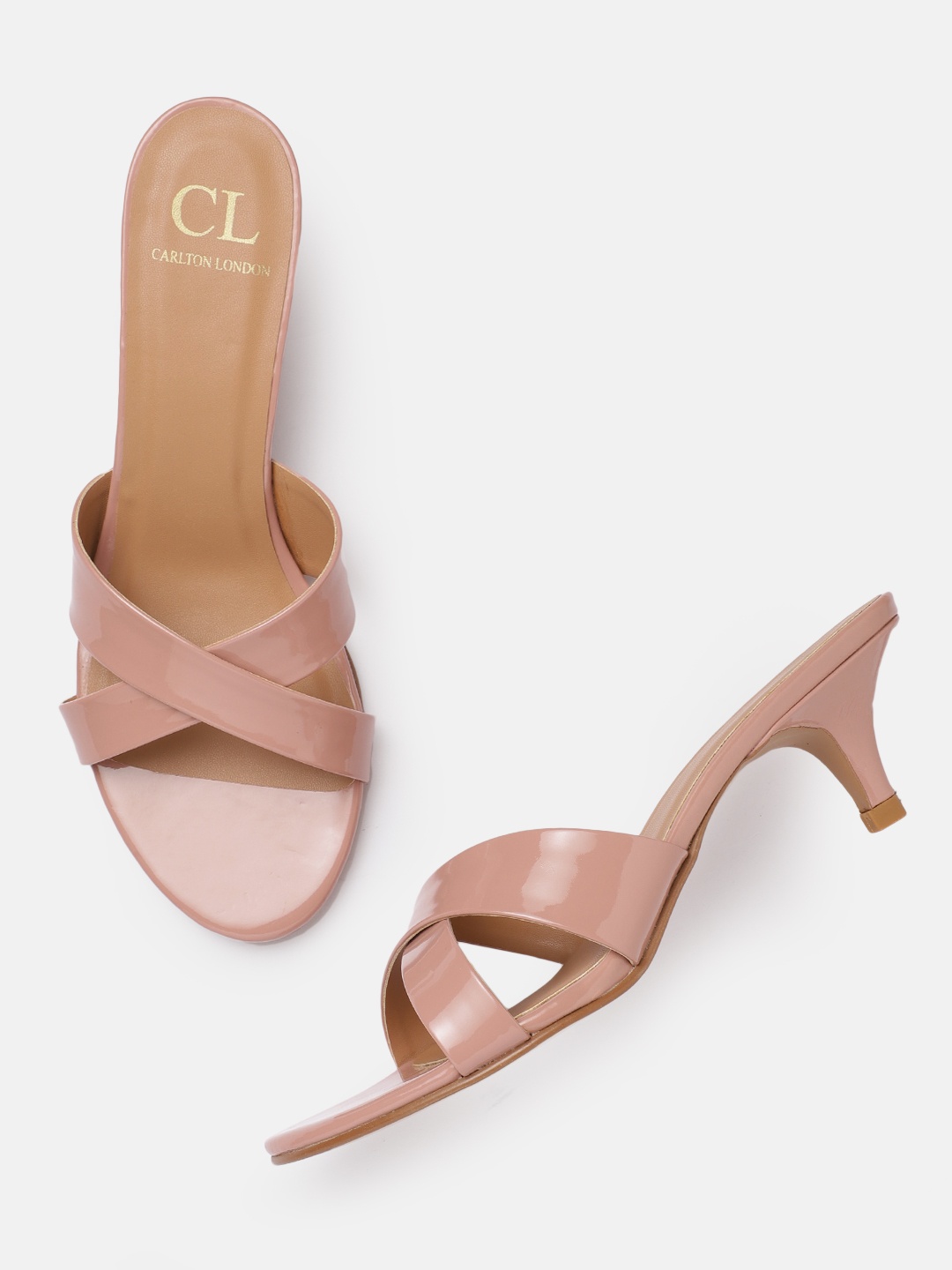 

Carlton London Women Dusty Pink Solid Kitten Heels