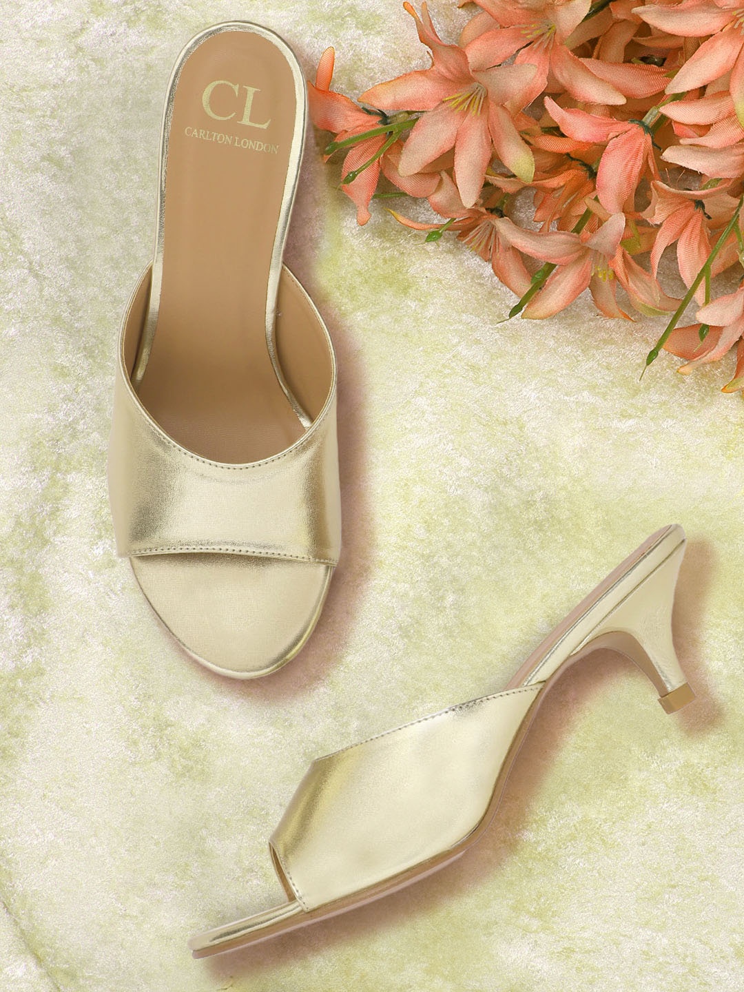 

Carlton London Gold-Toned Solid Kitten Heels