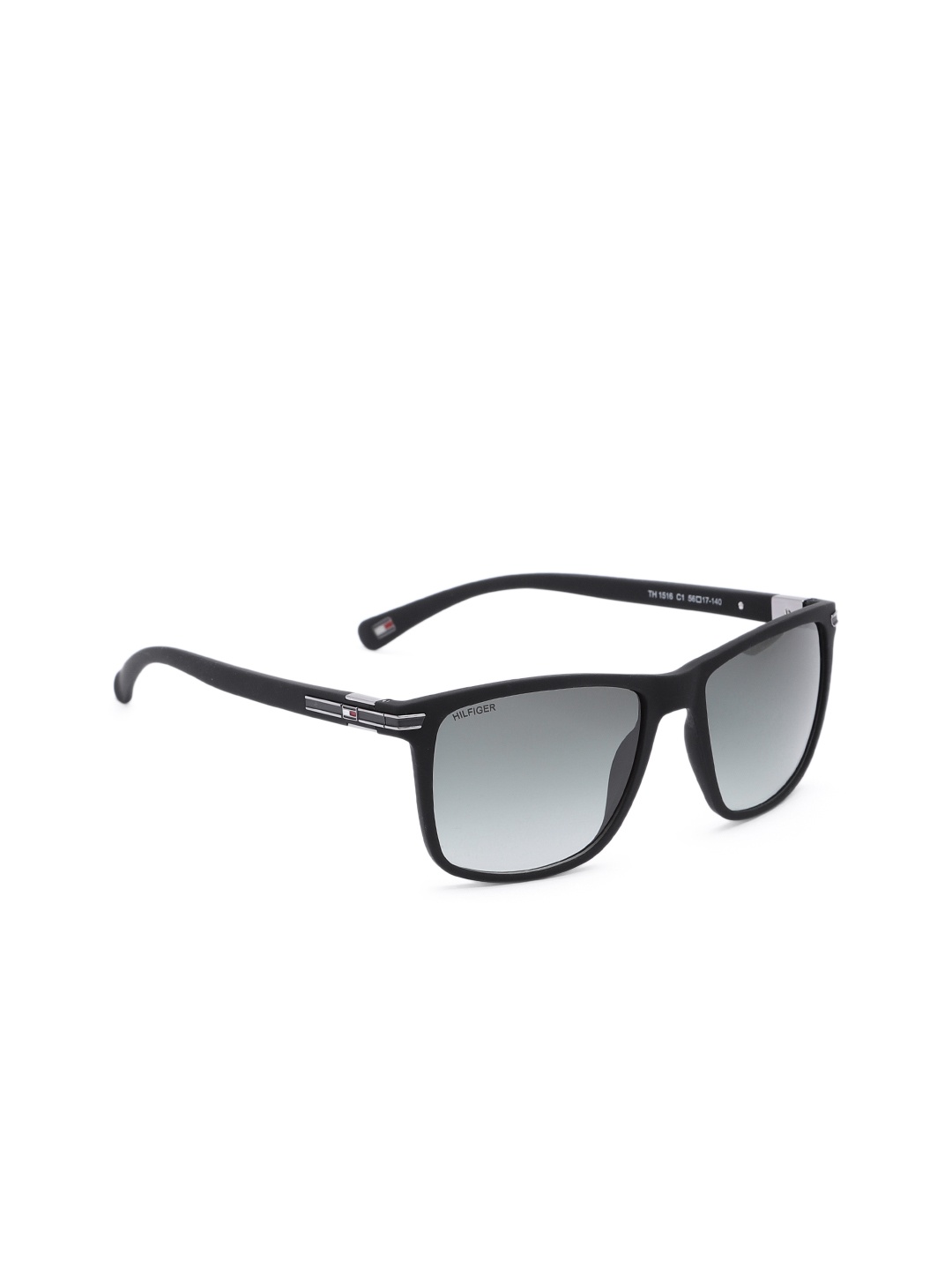 

Tommy Hilfiger Men Grey Lens & Black Wayfarer Sunglasses with UV Protected Lens