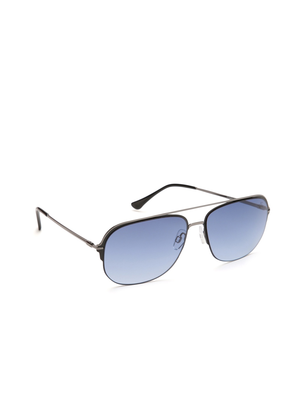 

French Connection Men Blue Lens & Black Aviator Sunglasses with UV Protected Lens