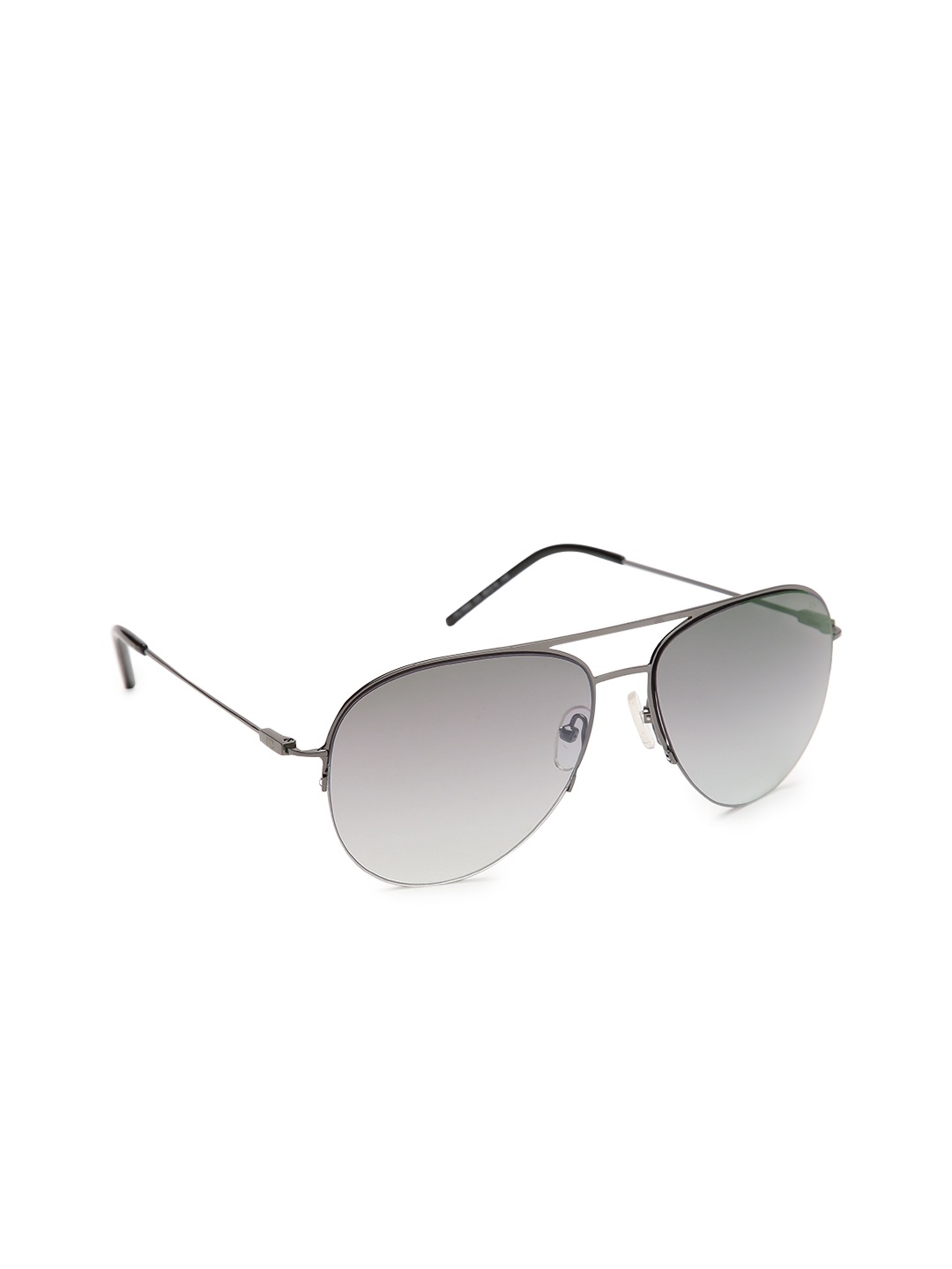 

French Connection Men Green Lens & Gunmetal-Toned Aviator Sunglasses with UV Protected Lens