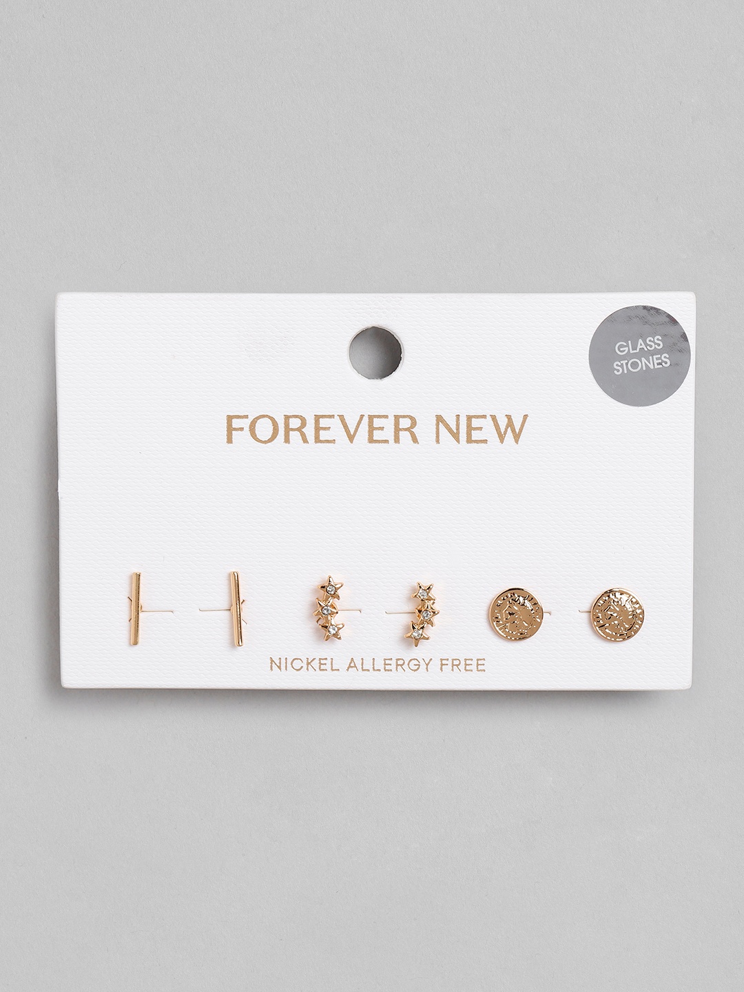 

Forever New Gold-Toned Star Shaped Studs Earrings