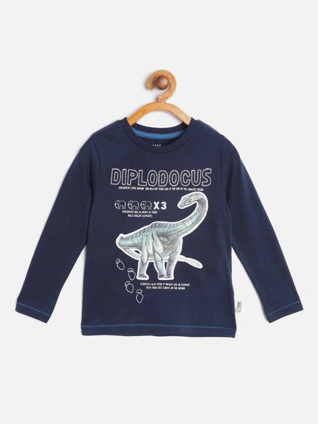 

Marks Spencer Boys Navy Blue Pure Cotton Printed Pure Cotton T-shirt
