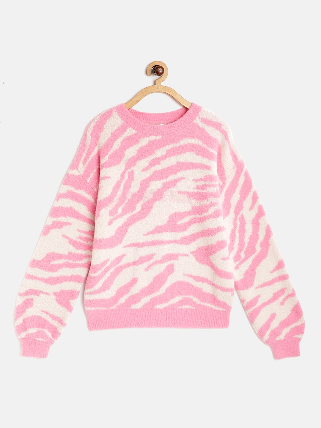 

Marks & Spencer Girls Pink & White Printed Pullover