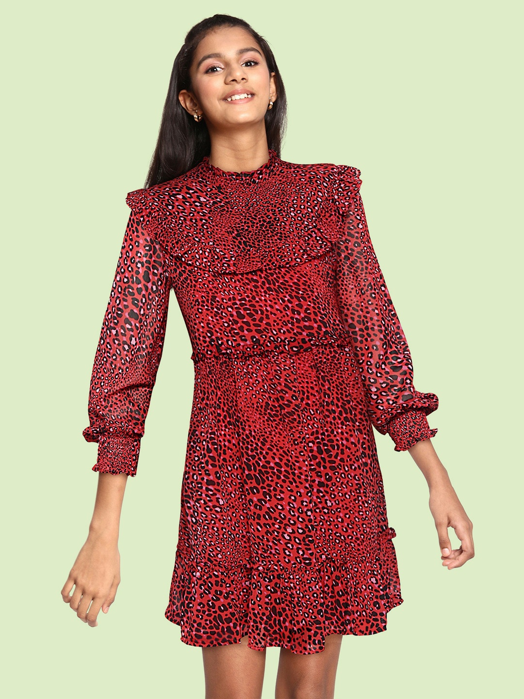

Marks & Spencer Girls Red & Black Empire Dress