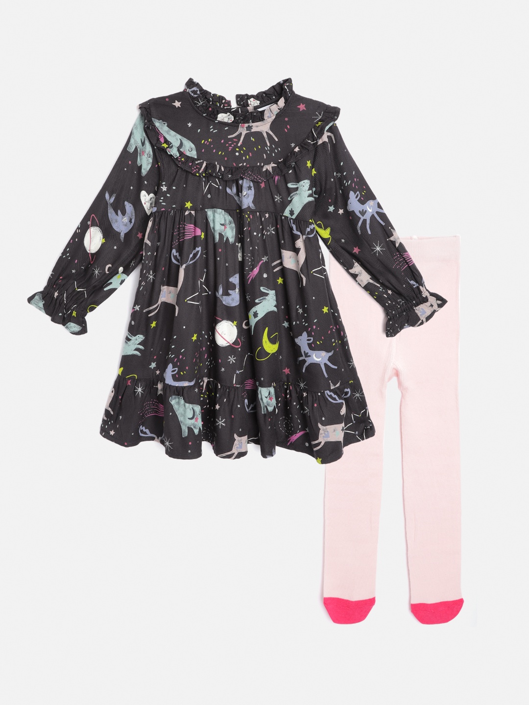 

Marks & Spencer Charcoal Empire Dress with Stockings