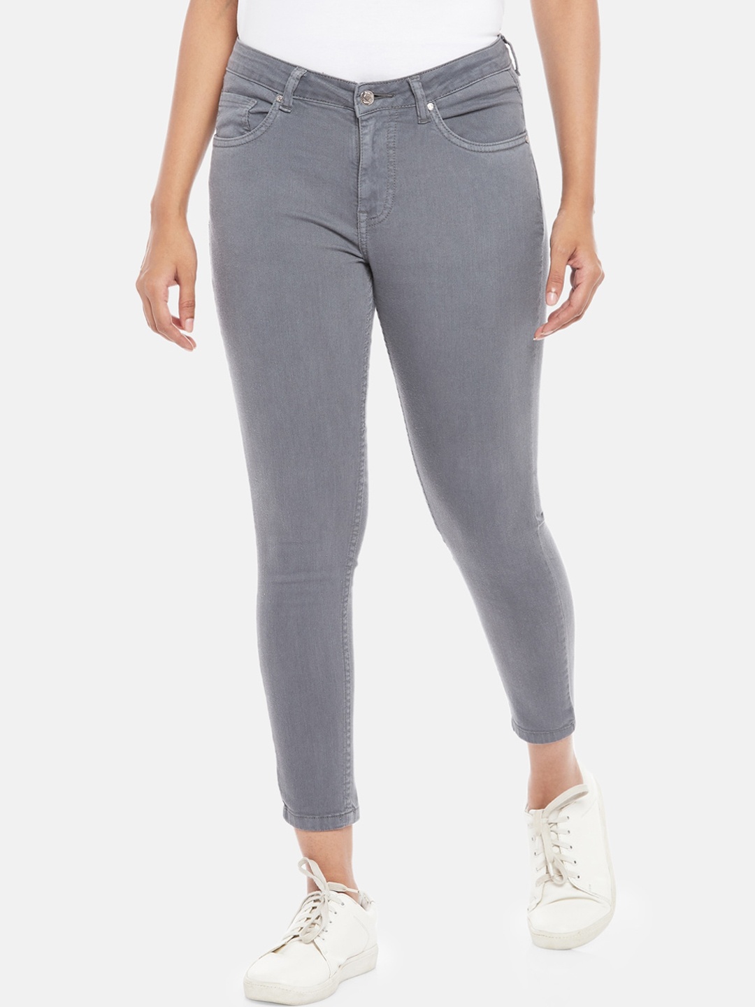 

People Women Grey Slim Fit Jeans