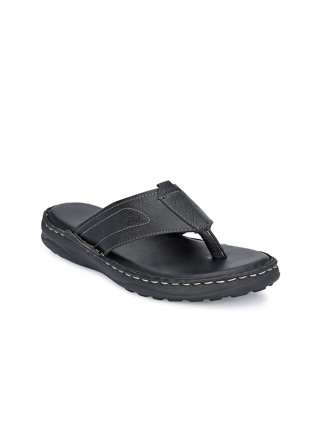 

BUCIK Men Black Solid Casual Comfort Sandals