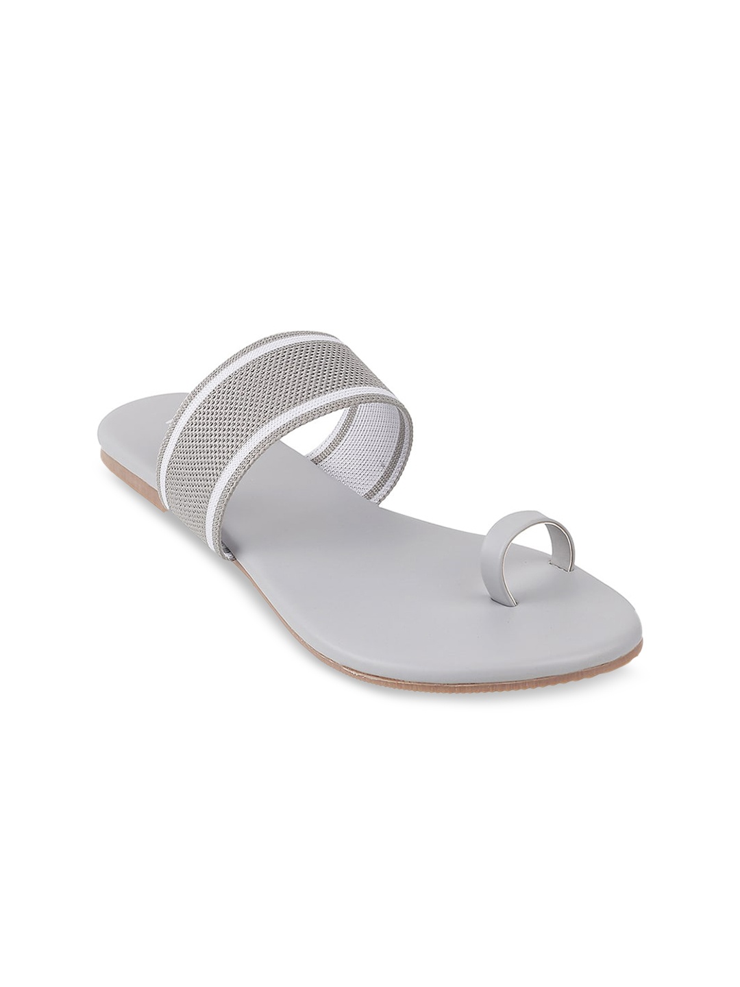 

WALKWAY by Metro Women Grey & White One Toe Flats