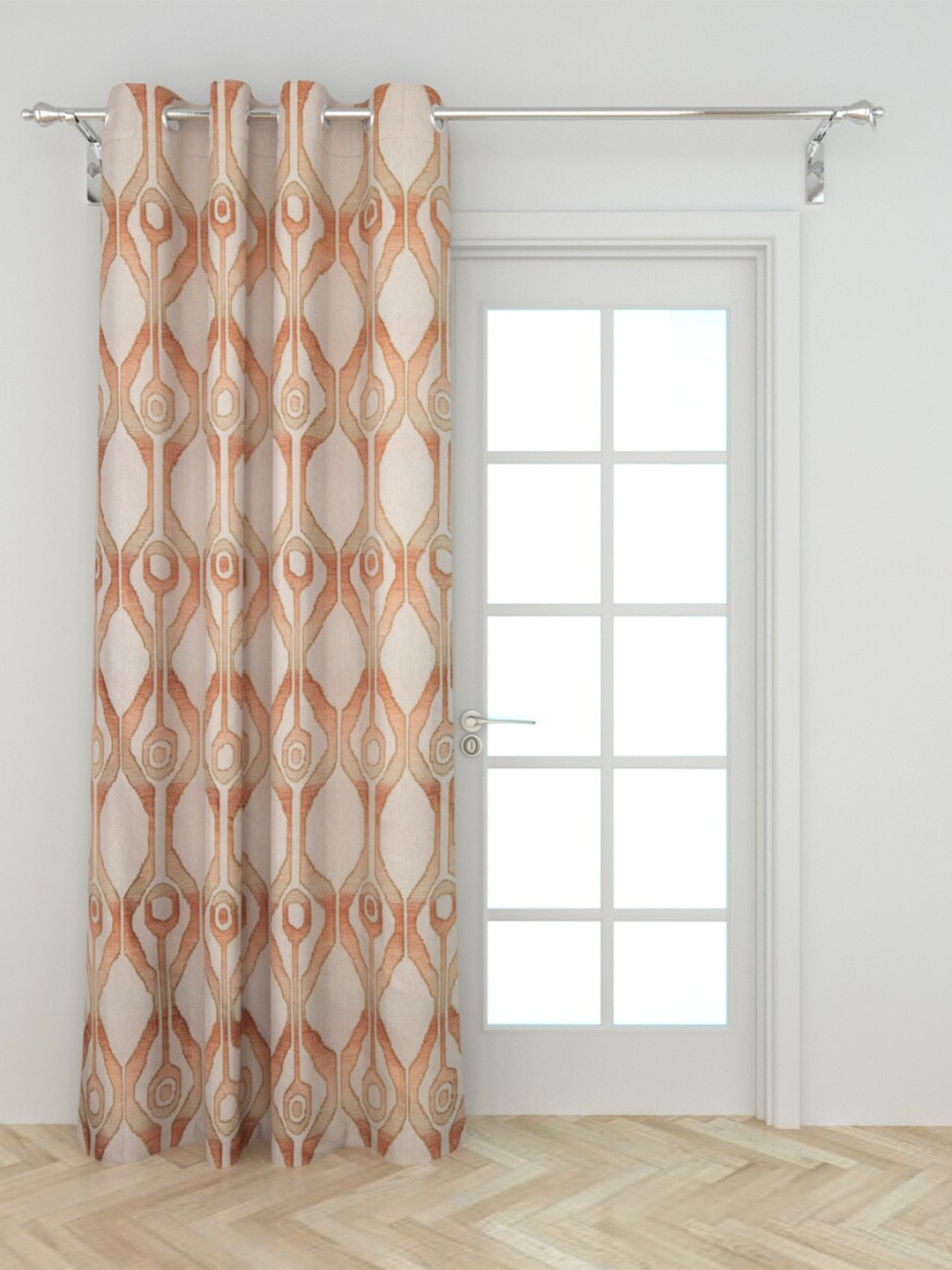 

Home Centre Off White & Orange Geometric Door Curtain