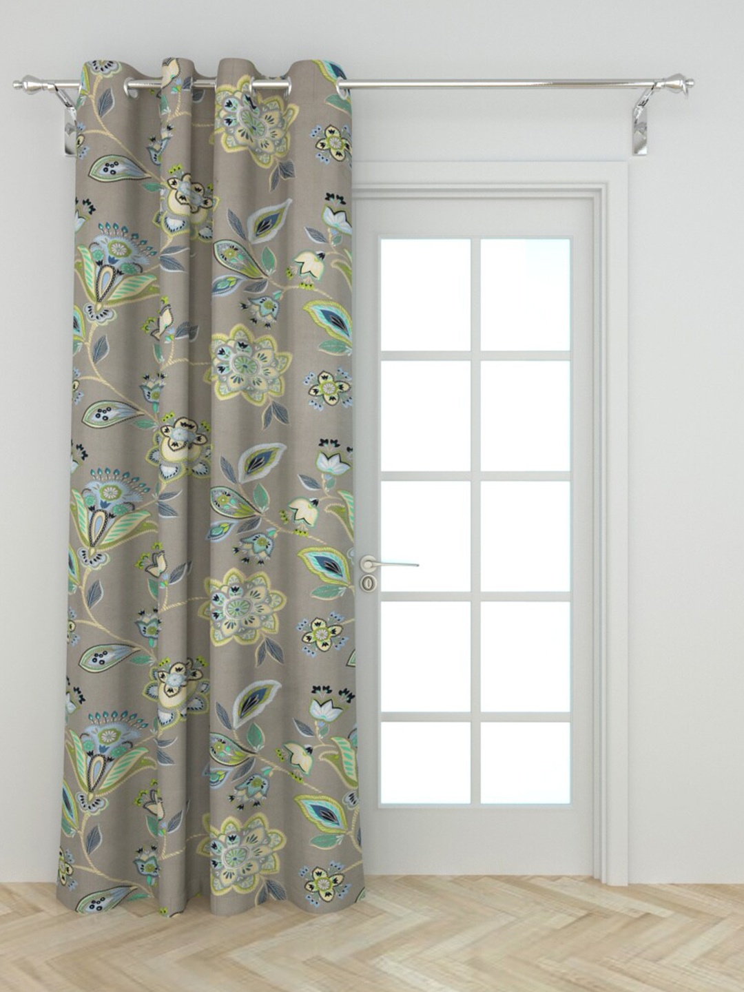 

Home Centre Grey & Green Floral Door Curtain