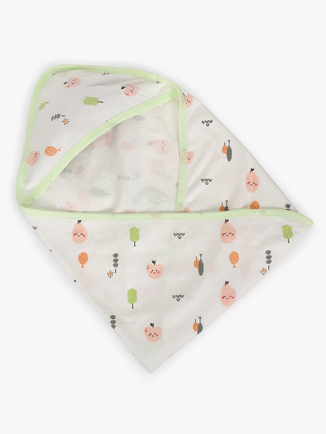 

POKORY Green & White Floral Mild Winter 110 GSM Wrapper Towel