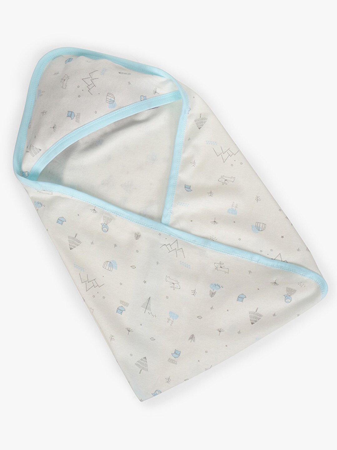 

POKORY Blue & White Floral Mild Winter 110 GSM Single Bed Blanket