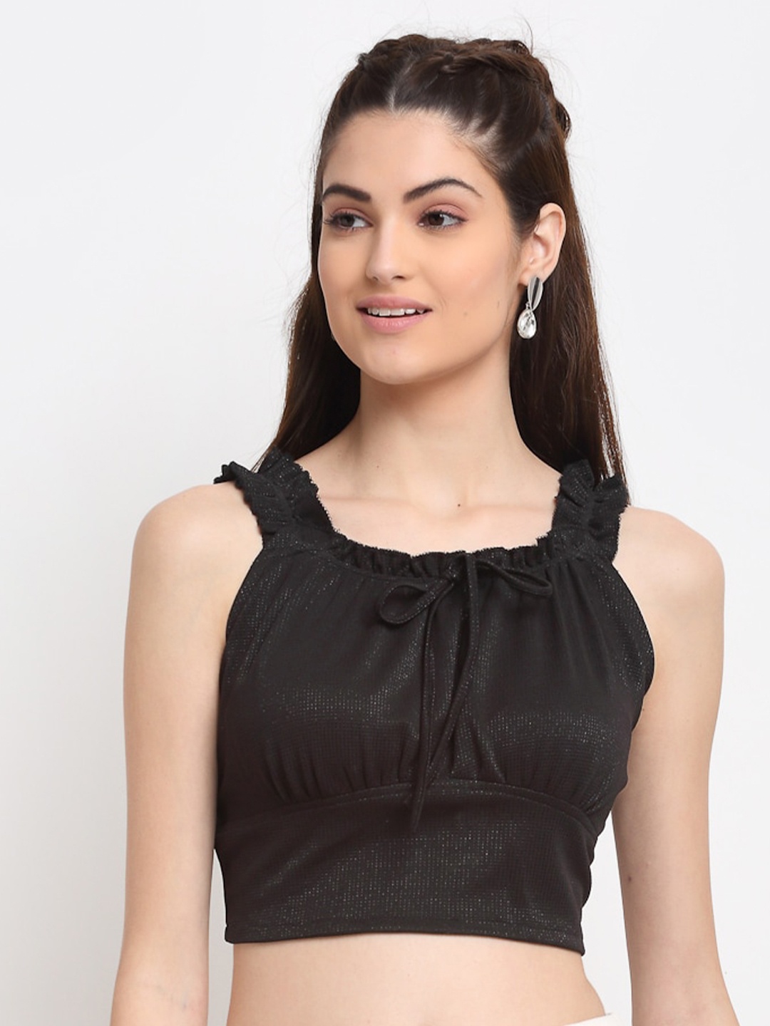 

ELEVANTO Black Bralette Crop Top