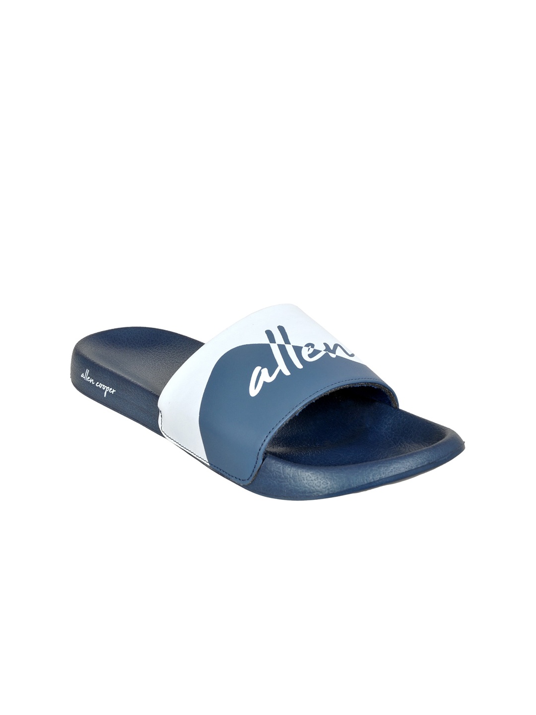 

Allen Cooper Men Teal Blue Printed Rubber Sliders