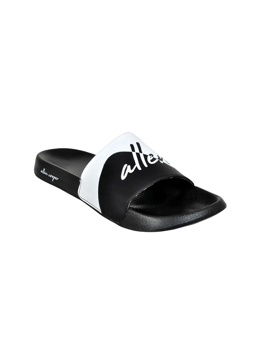 

Allen Cooper Men Black Printed Rubber Sliders