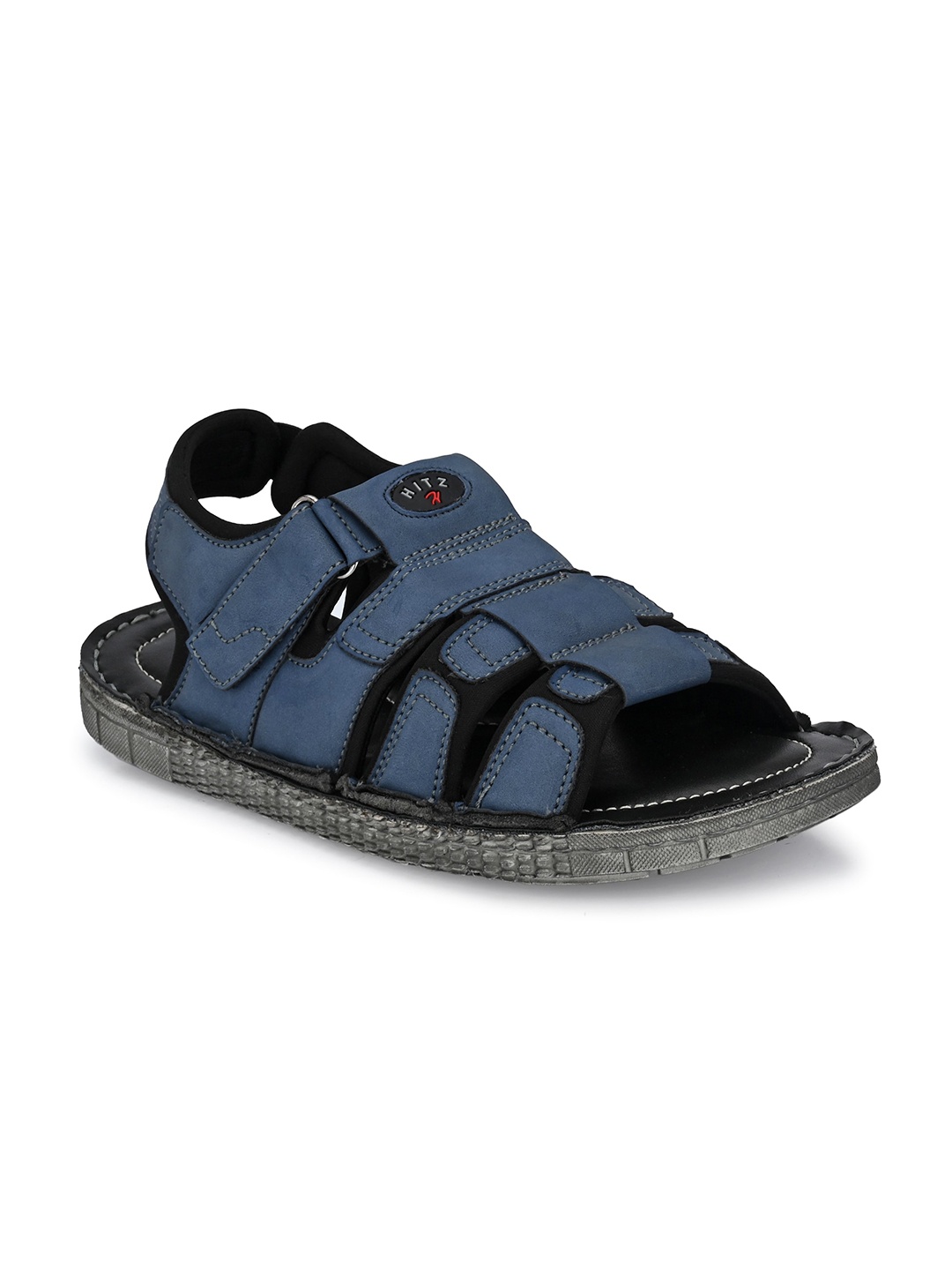

Hitz Men Blue & Black Comfort Sandals