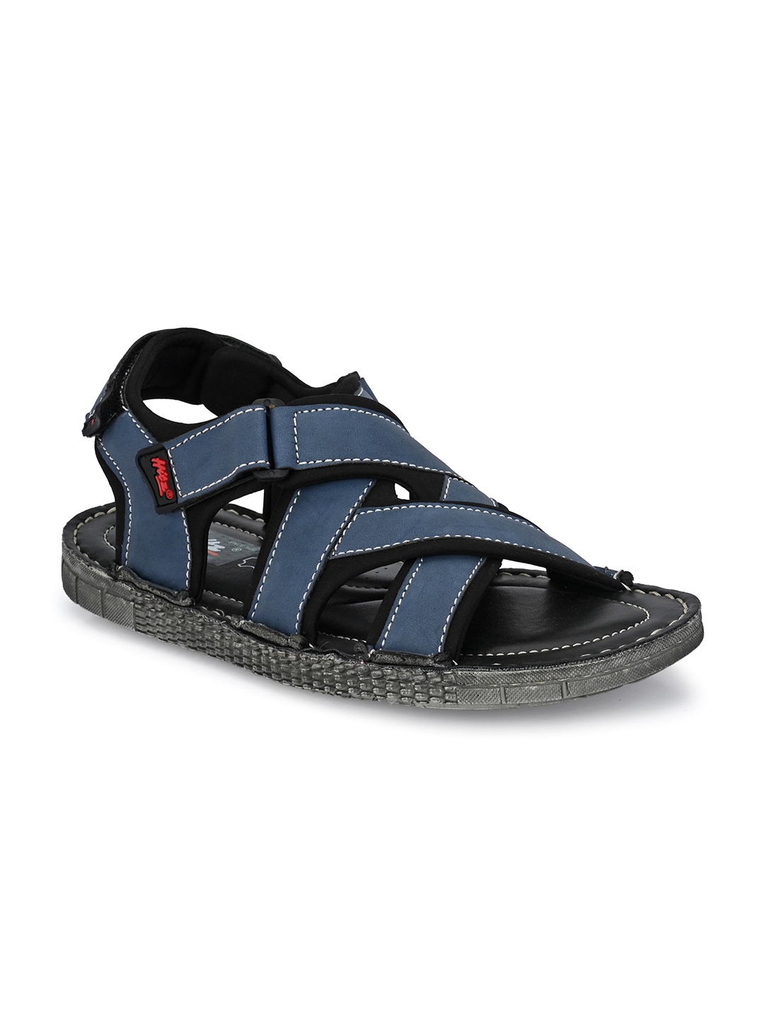 

Hitz Men Navy Blue & Black Comfort Sandals
