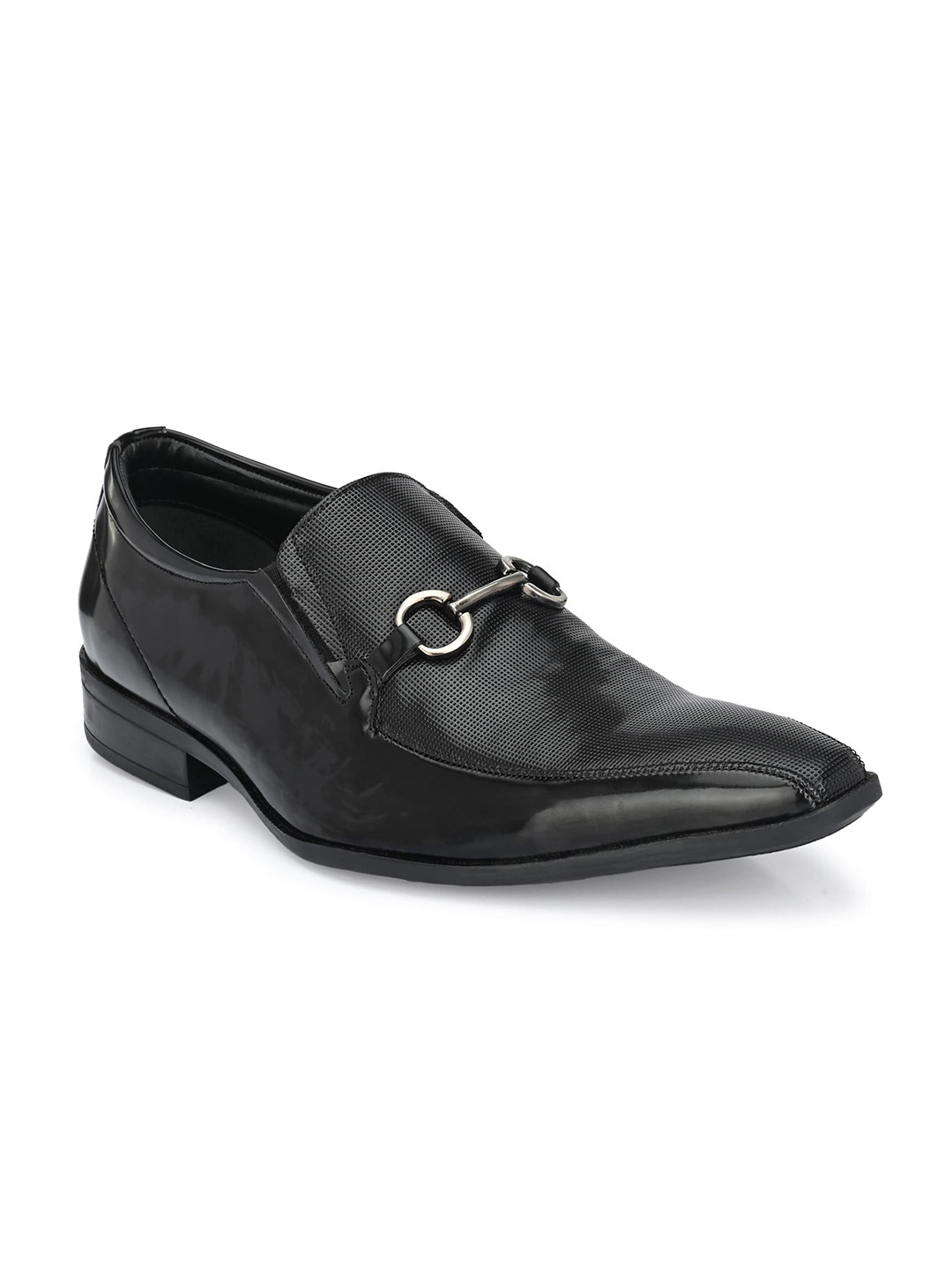 

Hitz Men Black Textured Synthetic Leather Formal Shoes