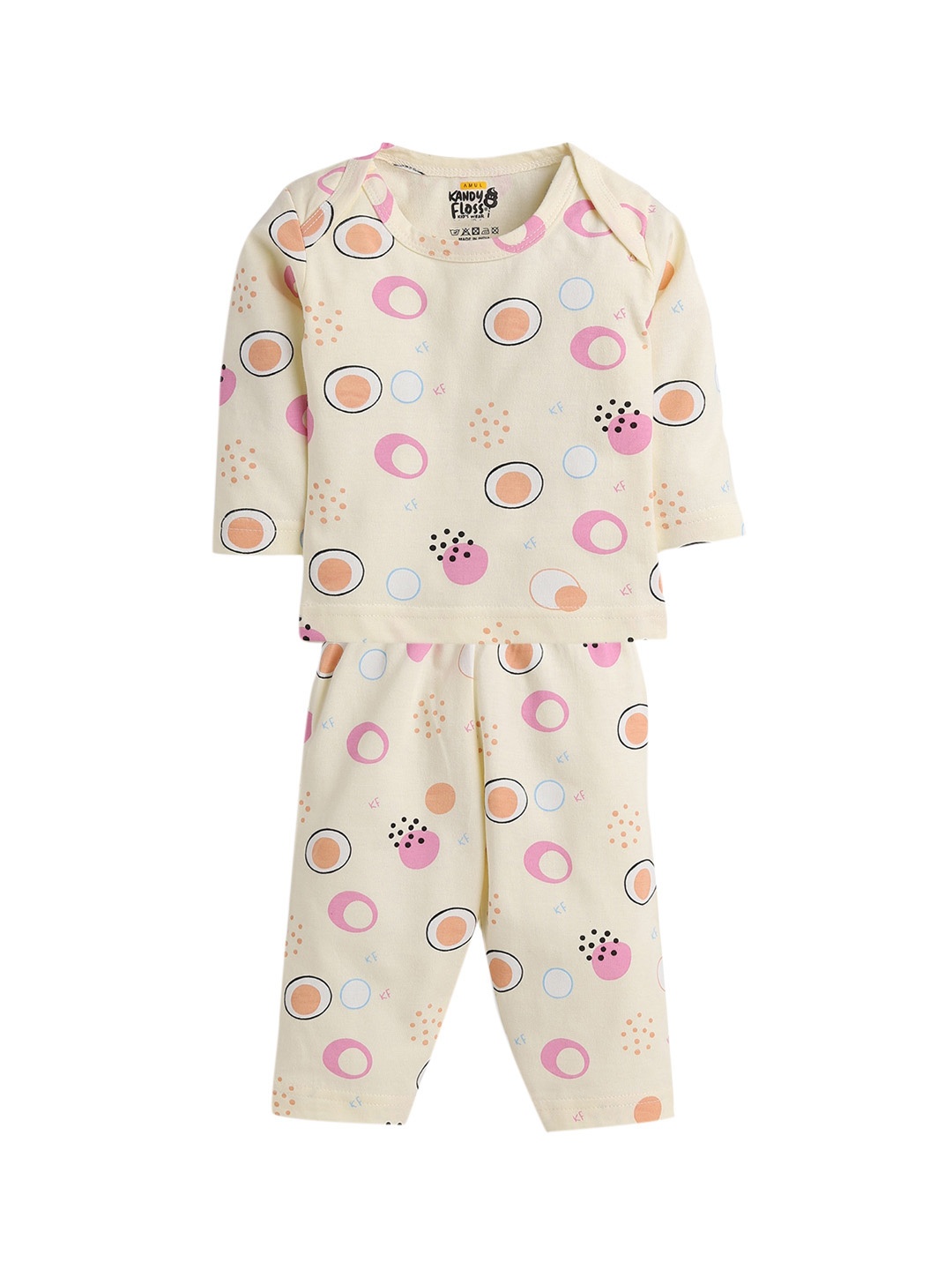 

AMUL Kandyfloss Kids Cream Graphic Pyjama Set