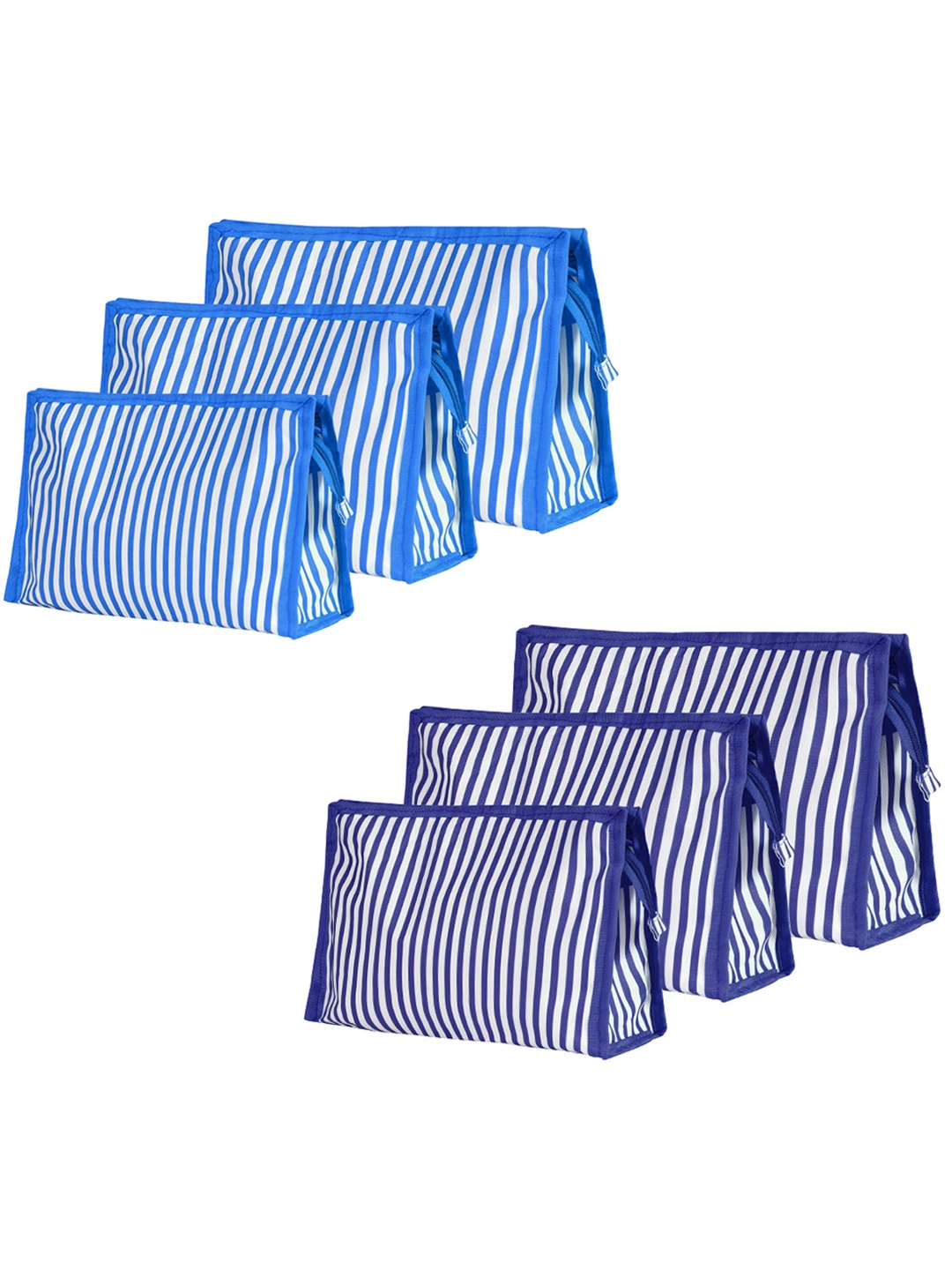 prettykrafts Set Of 6 Assorted Striped Makeup Organiser