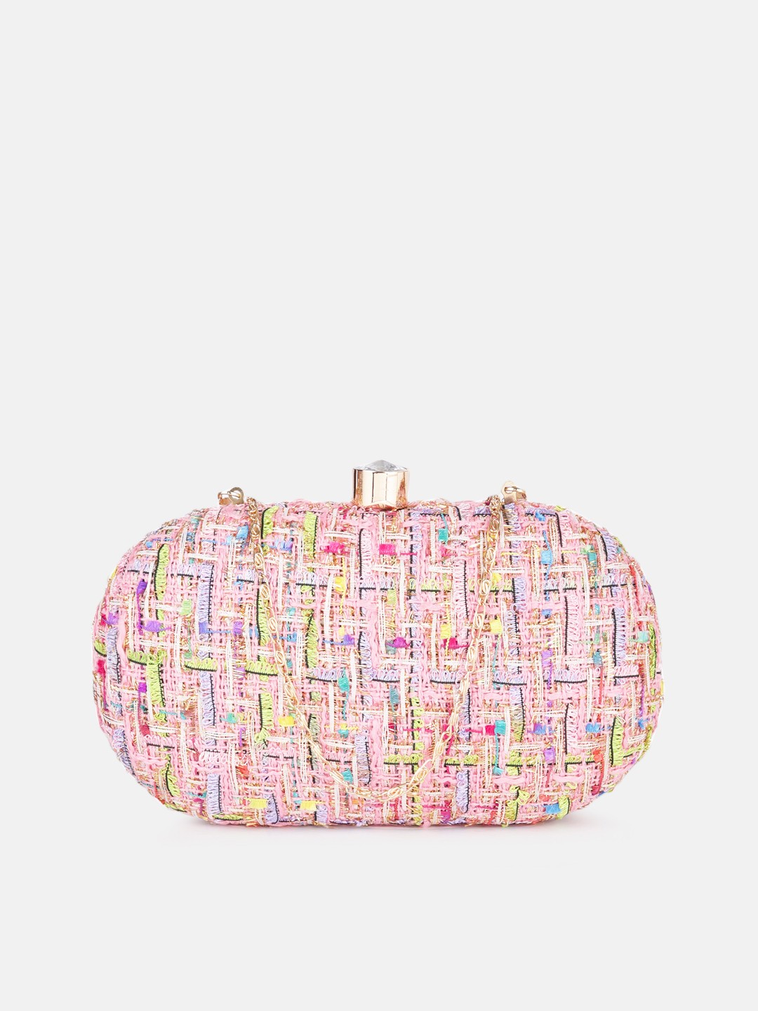 

DressBerry Pink Textured Box Clutch