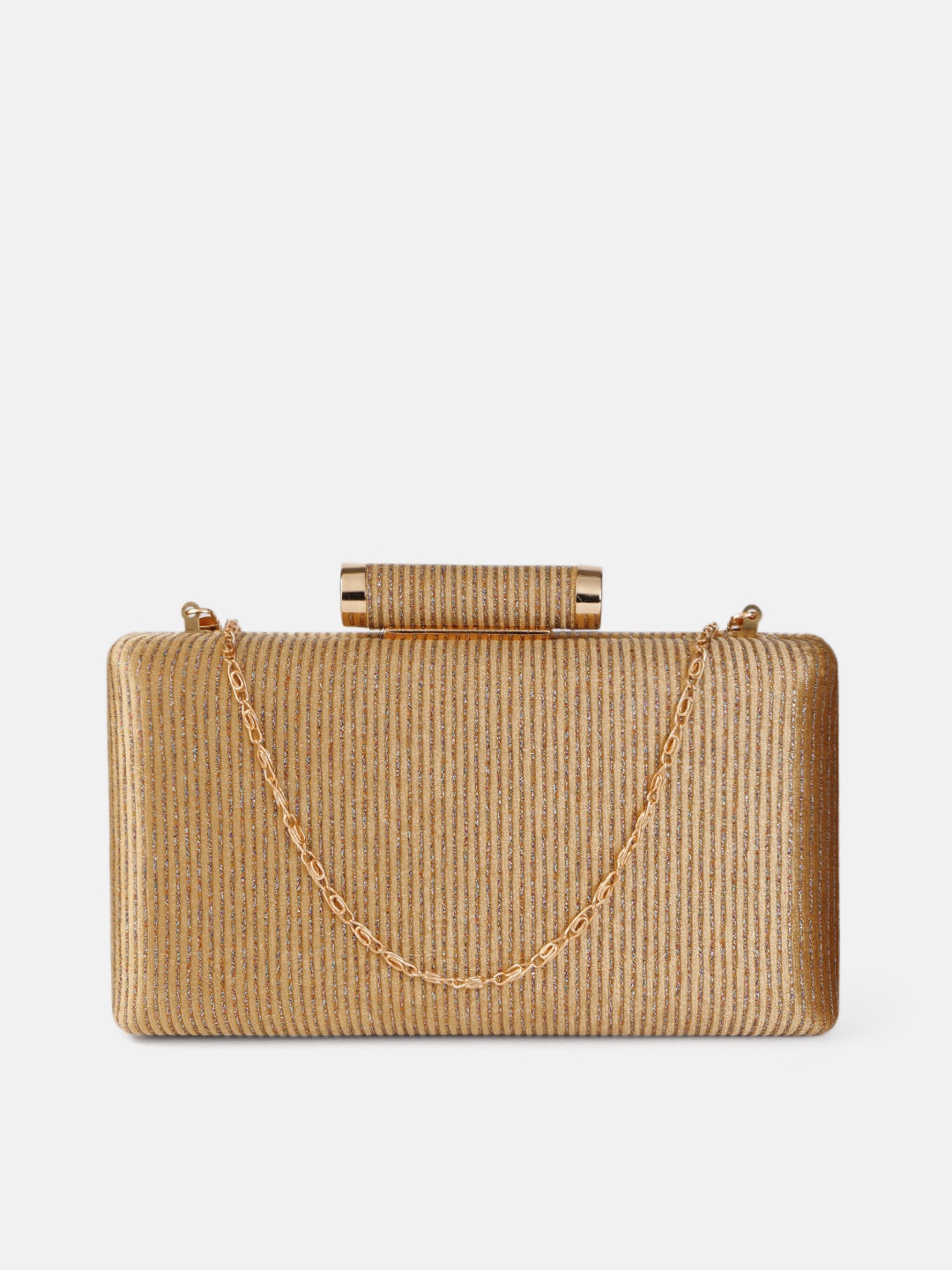 

DressBerry Gold-Toned Embellished Box Clutch