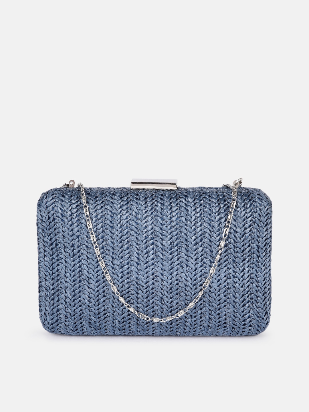 

DressBerry Blue Textured Box Clutch