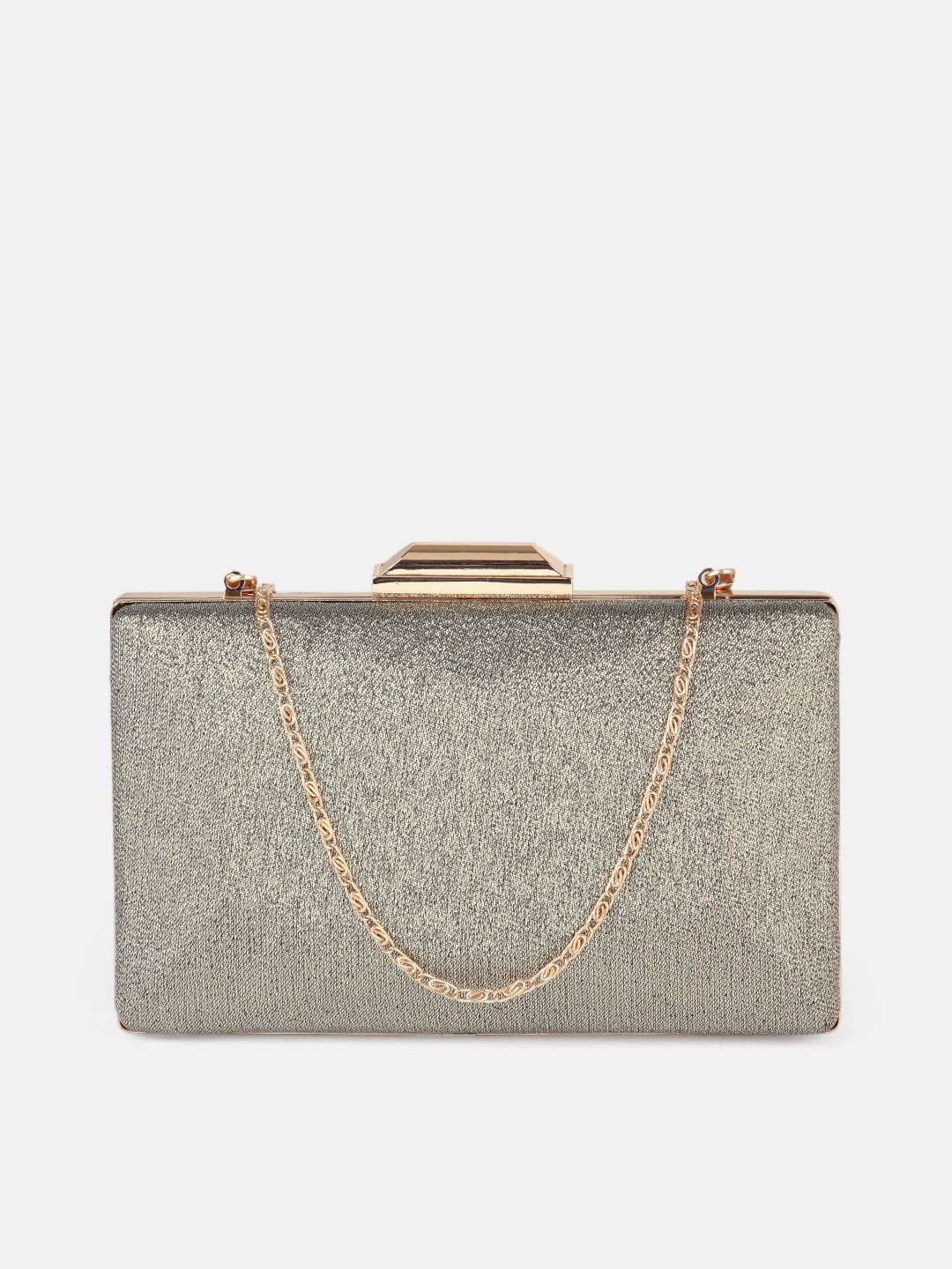 

DressBerry Gold-Toned Textured Box Clutch