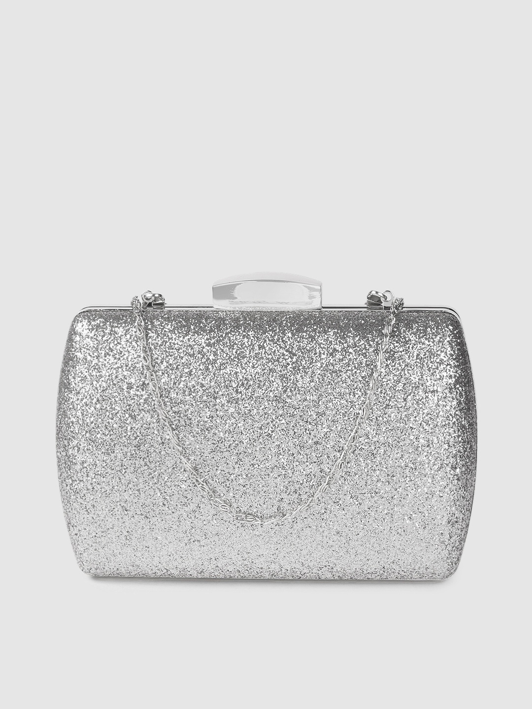

Anouk Silver-Toned Embellished Box Clutch