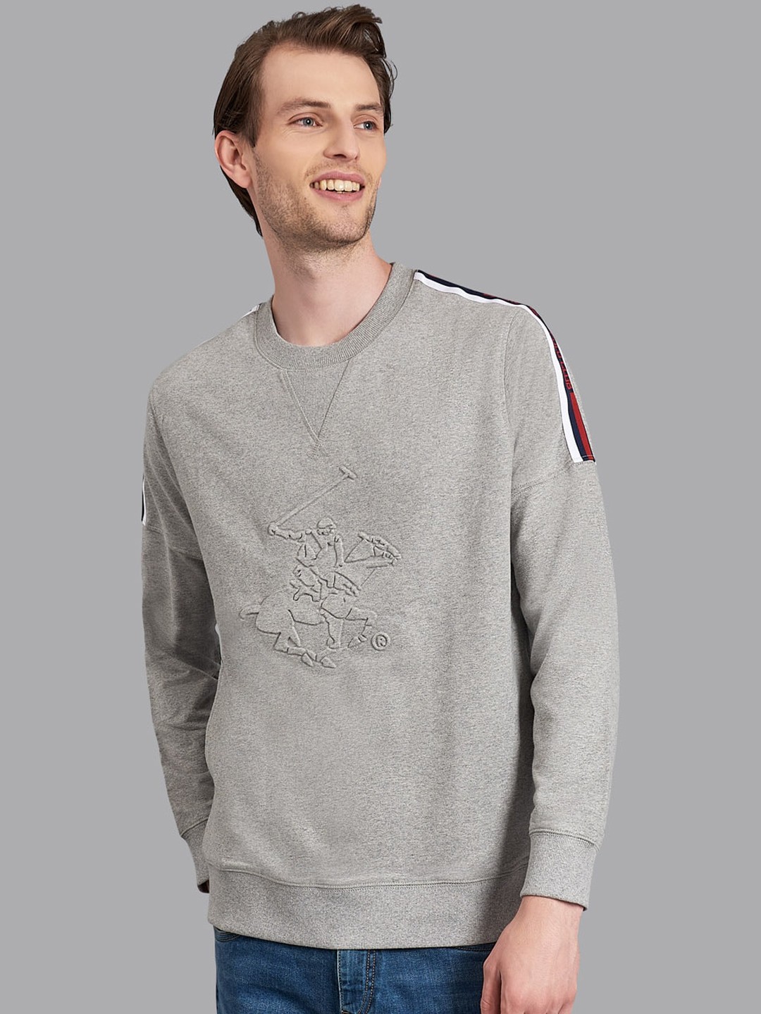 

Beverly Hills Polo Club Men Grey Cotton Sweatshirt