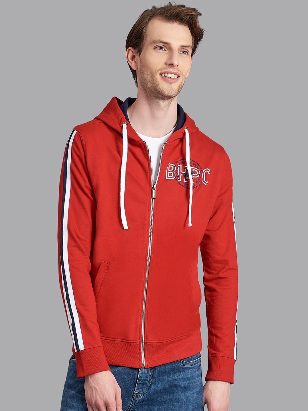 

Beverly Hills Polo Club Men Red Cotton Hooded Sweatshirt