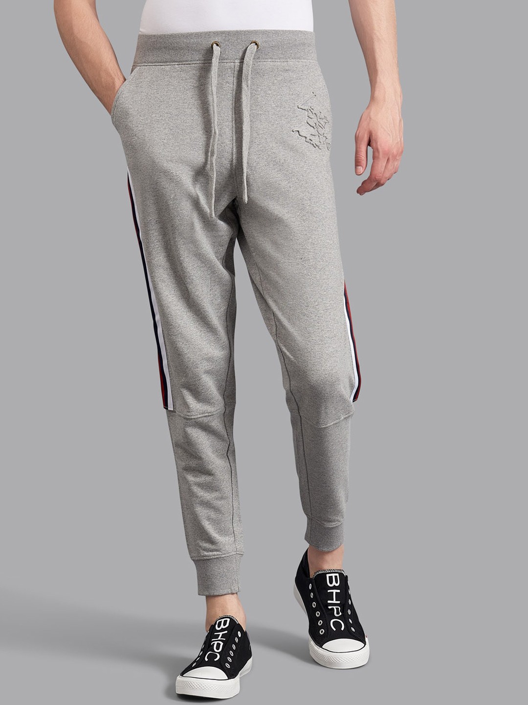 

Beverly Hills Polo Club Men Grey Straight-Fit Cotton Joggers