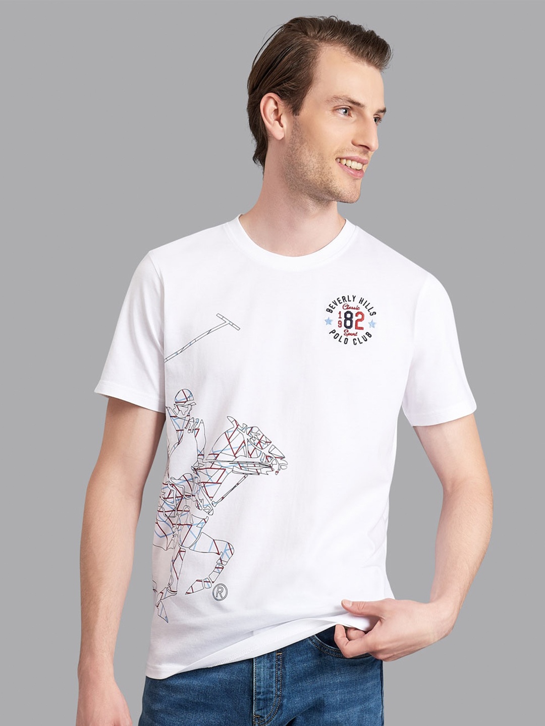 

Beverly Hills Polo Club Men White Printed T-shirt