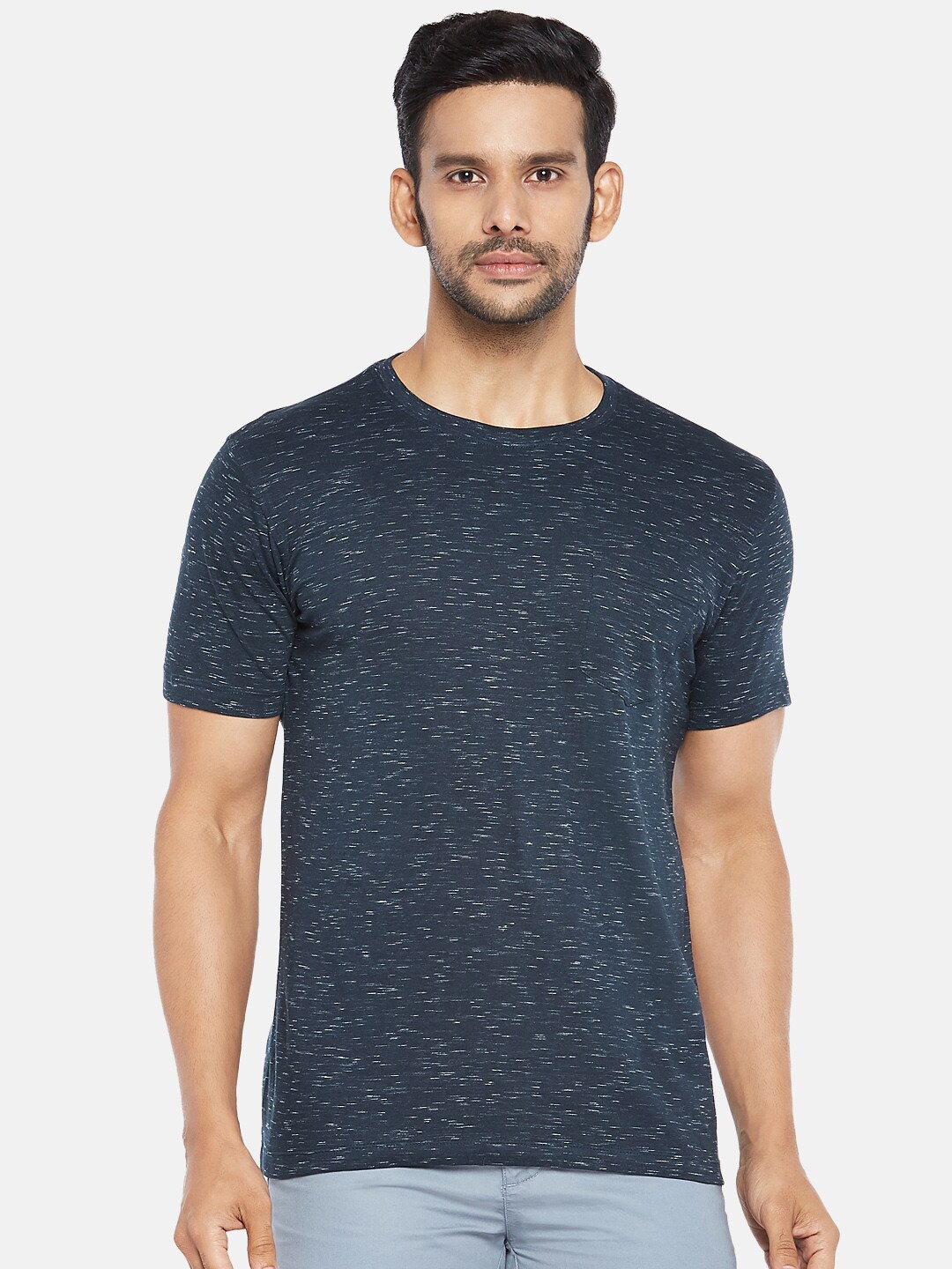 

BYFORD by Pantaloons Men Navy Blue Slim Fit Outdoor T-shirt