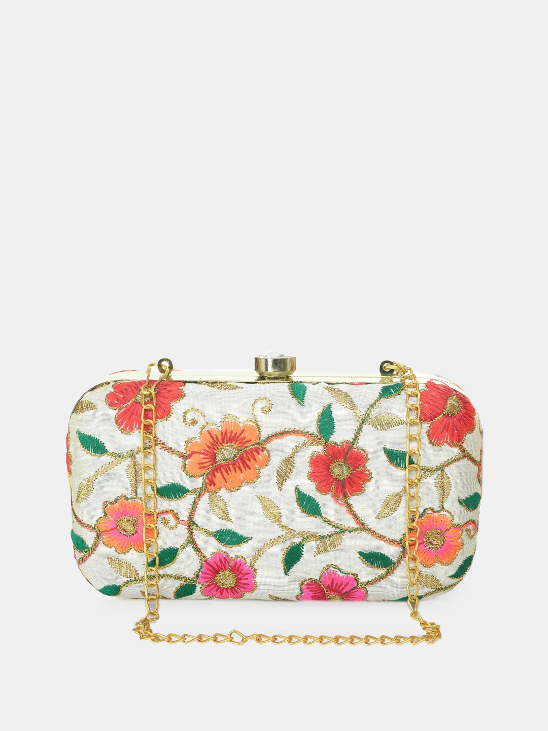 

Kastner Multicoloured Floral Embroidered Structured Sling Bag, Multi