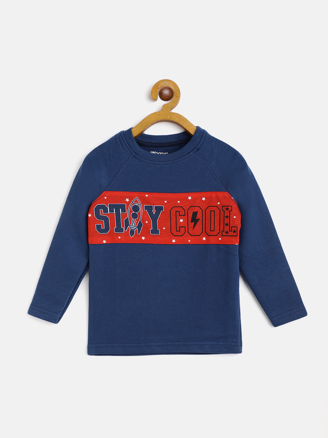 

Eteenz Boys Blue & Red Typography Print Pure Cotton T-shirt