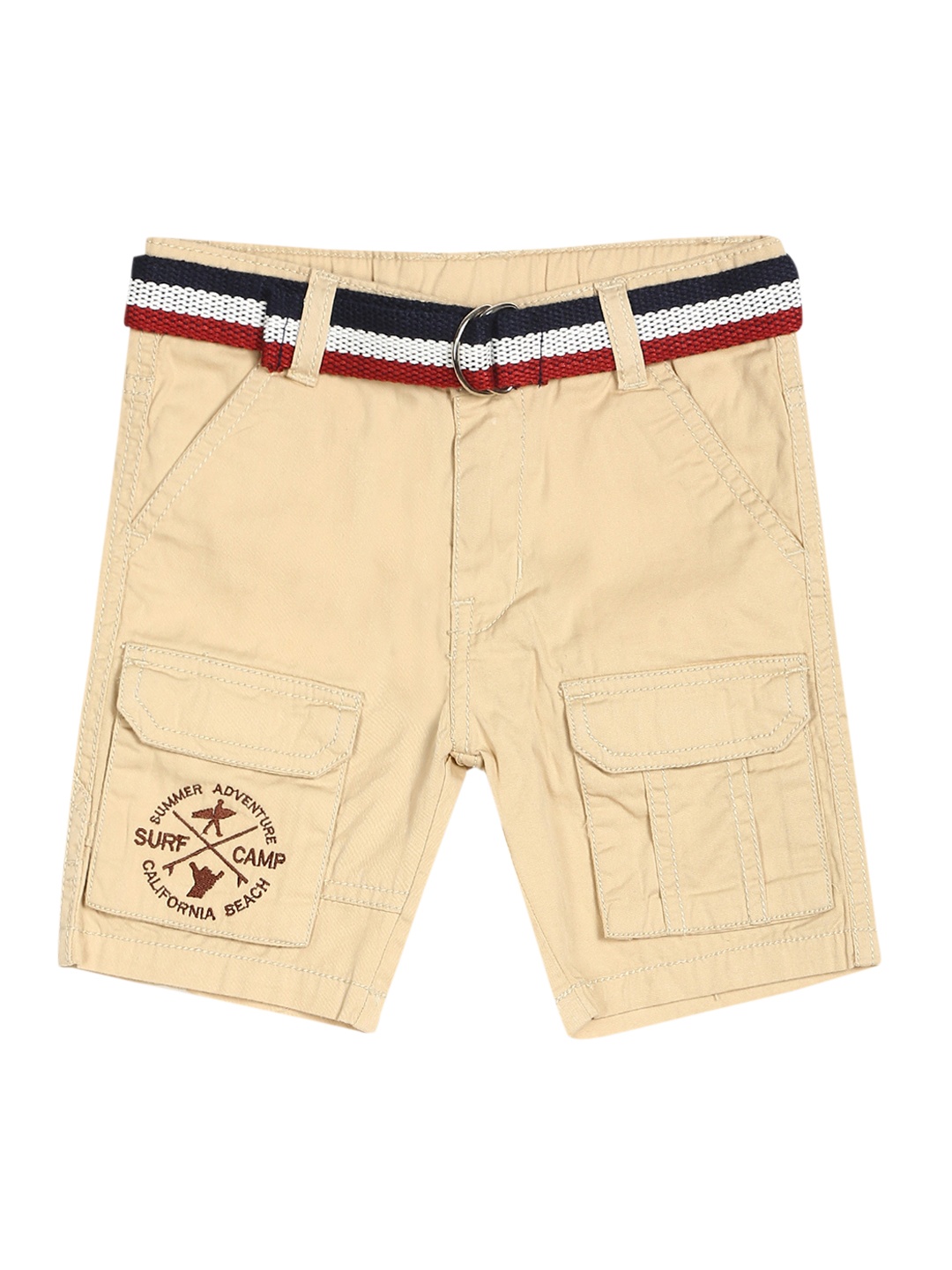 

Cherokee Boys Beige Cargo Shorts With Waist Belt
