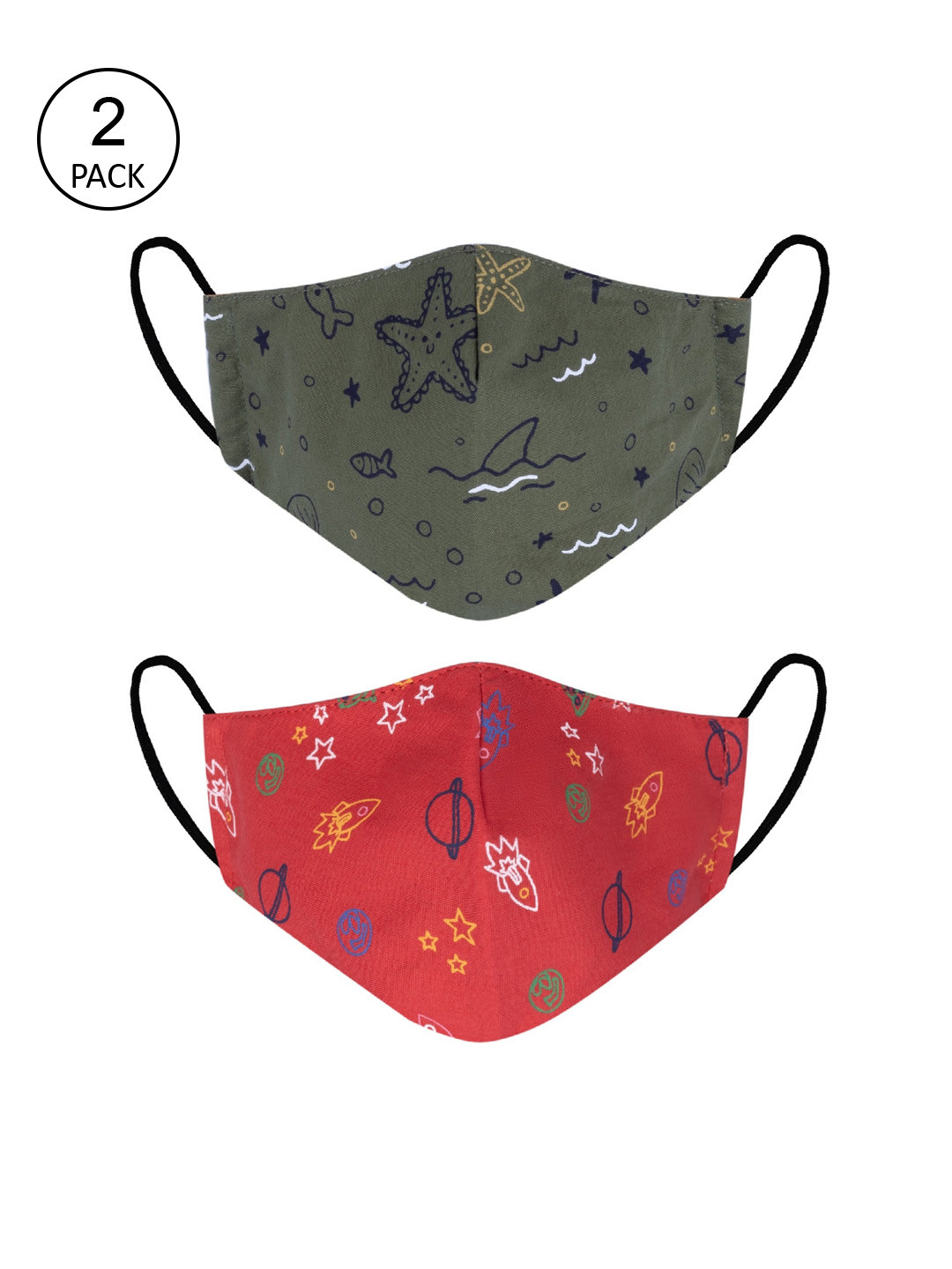 

VEA Kids Pack of 2 Soft Cotton 5 Layered Filtration Face Mask, Multi