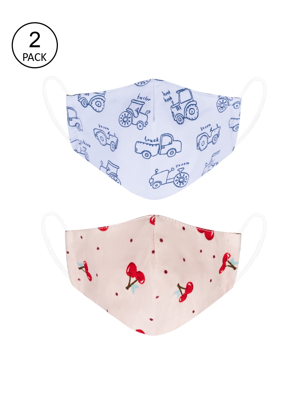 VEA Pack Of 2 Kids Soft Cotton 5 Layered 3-Ply Filtration Face Mask, Multi