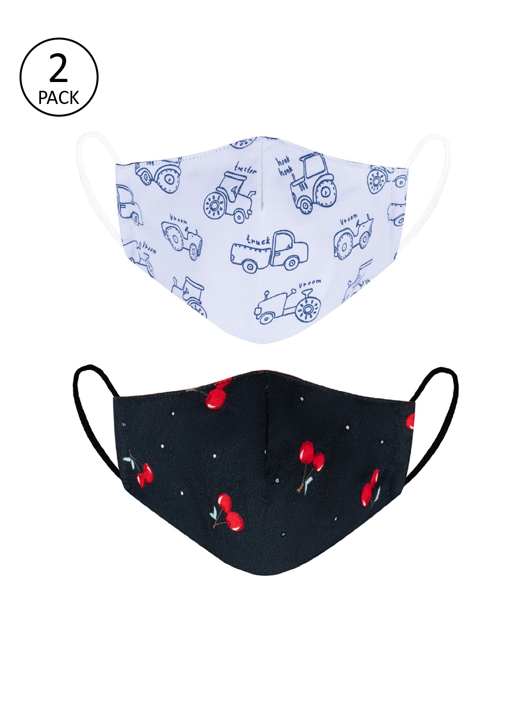 

VEA Pack Of 2 Kids Soft Cotton 5 Layered 3-Ply Filtration Face Mask, Multi