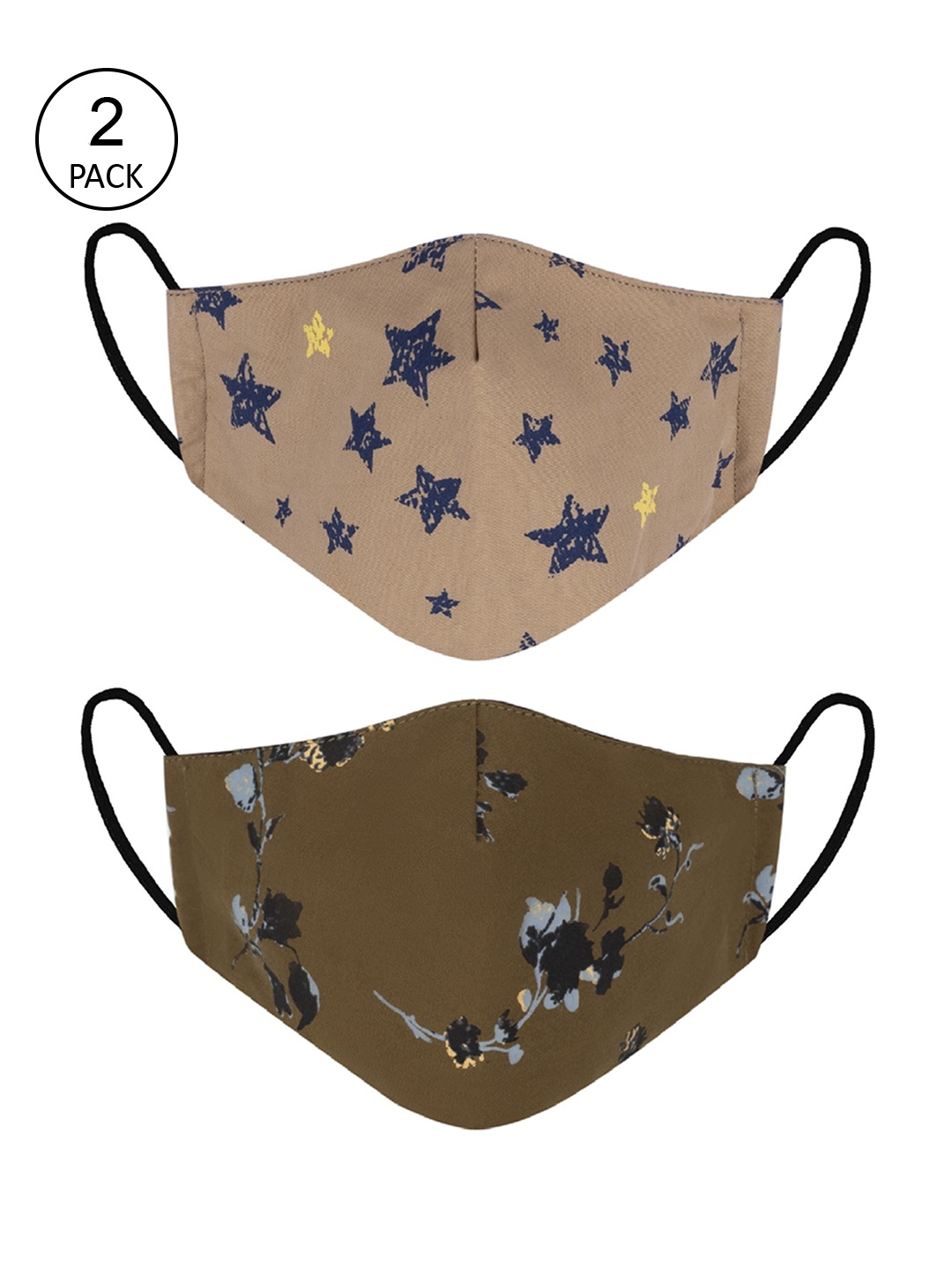 

VEA Pack Of 2 Kids Soft Cotton 5 Layered 3-Ply Filtration Face Mask, Multi