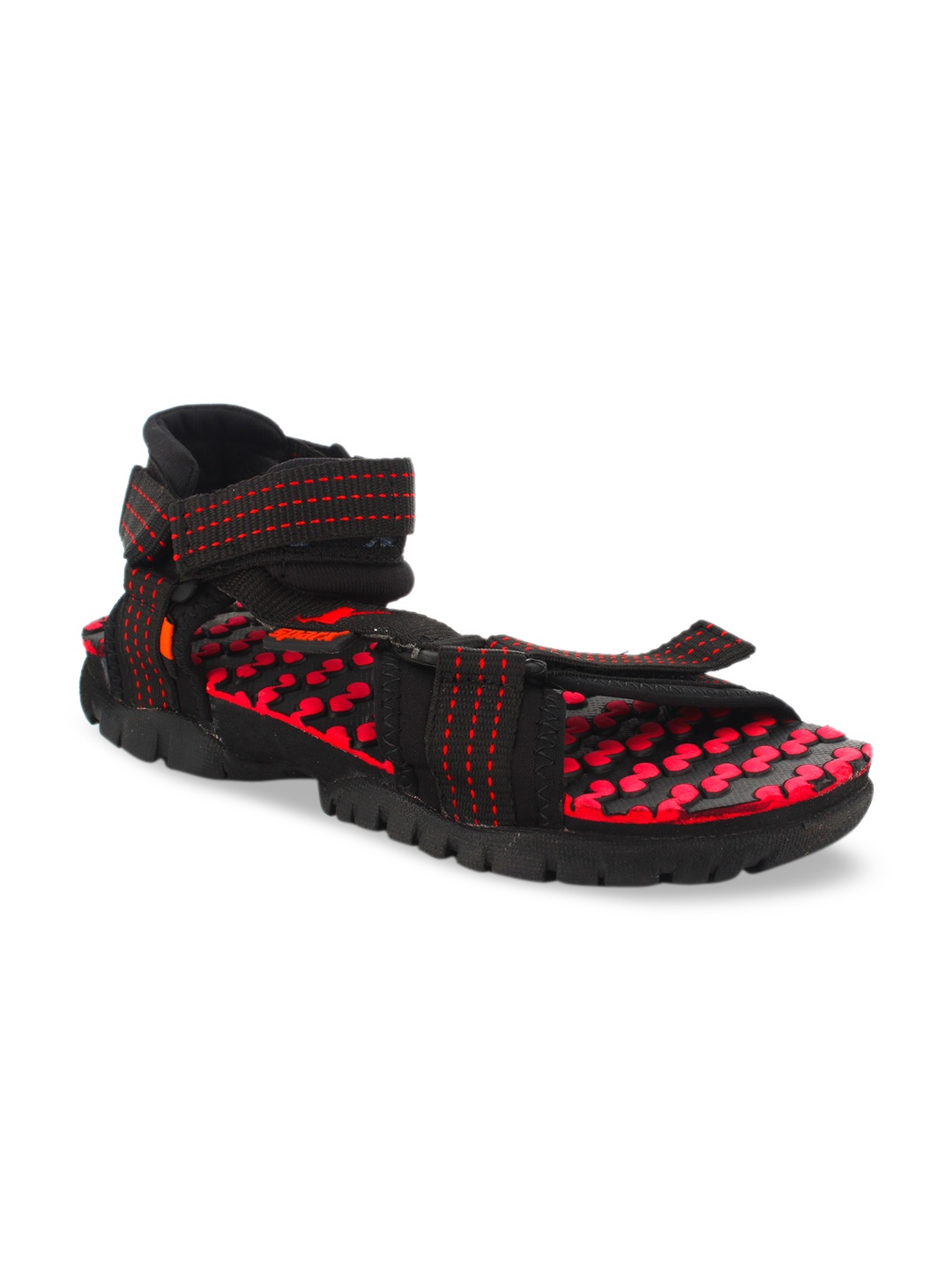 

Sparx Men Black & Red Patterned Sports Sandals